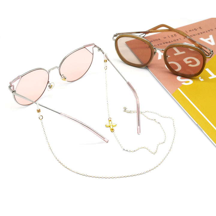 Chic Floral-Detail Eyewear Chain Bowlift