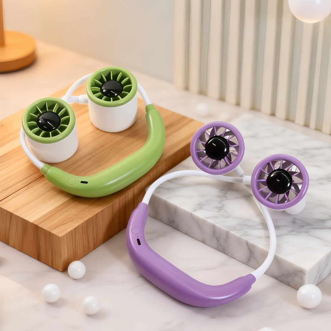 Ladies Portable Neck Fan with Dual Adjustable Airflow Bowlift