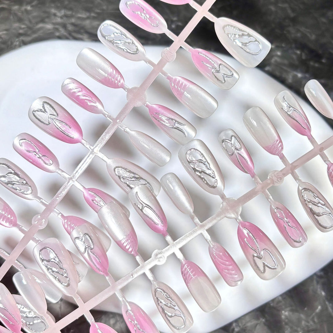 Press-On Nail Art Set with Elegant Styles