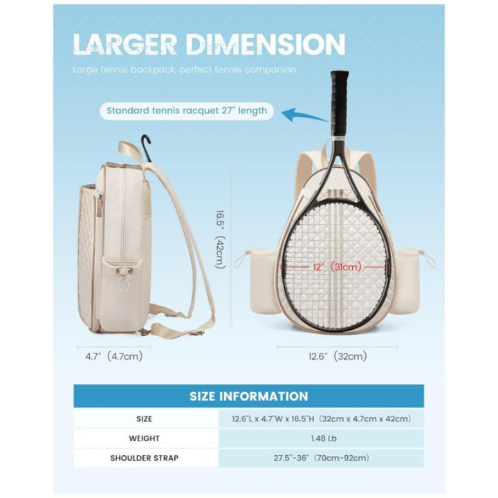 Quilted Tennis Backpack Bowlift