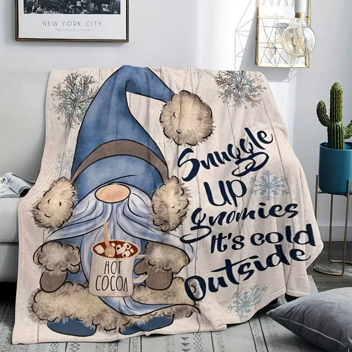 Cozy Winter-Themed Fleece Blanket