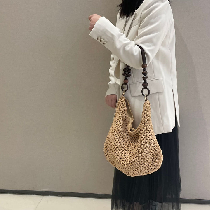 Hand-knotted bag with wooden handles Bowlift