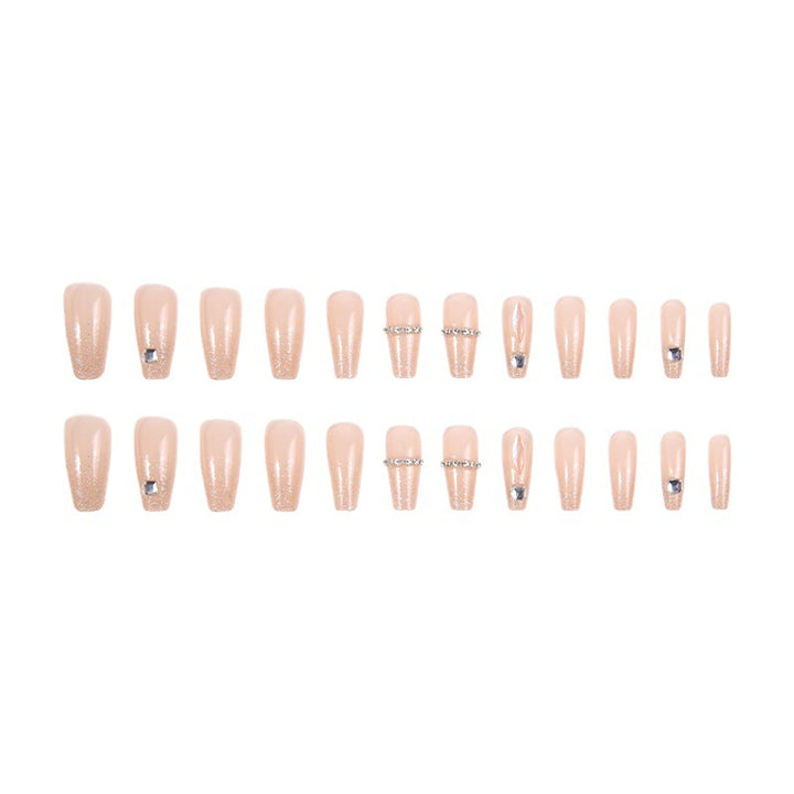 Acrylic nail set with glamorous rhinestone and glitter elements Bowlift