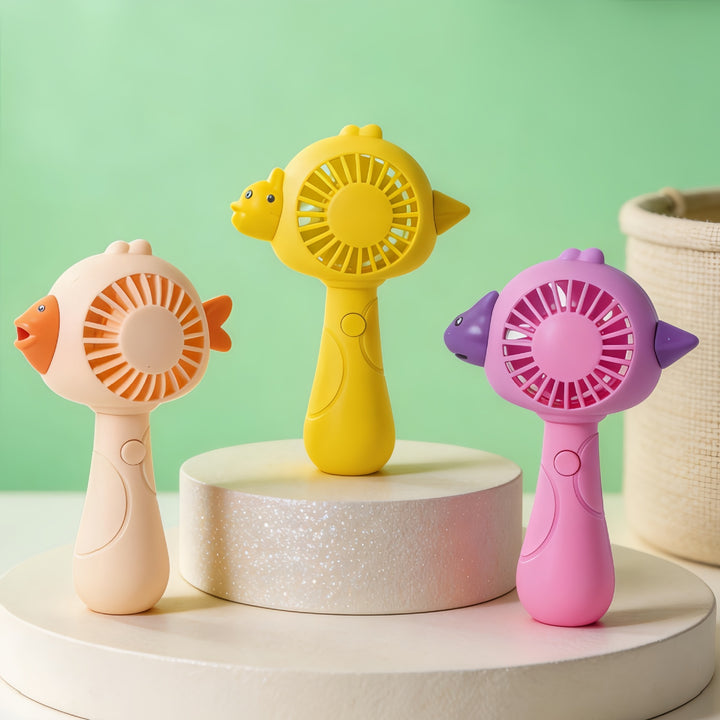 Women Portable Handheld Fan with Animal Pattern Bowlift