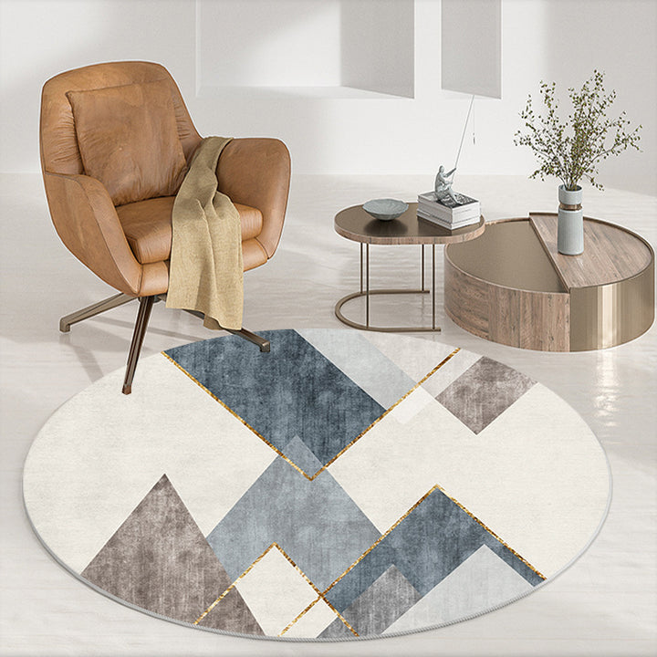 Abstract Patterned Round Area Rug Bowlift