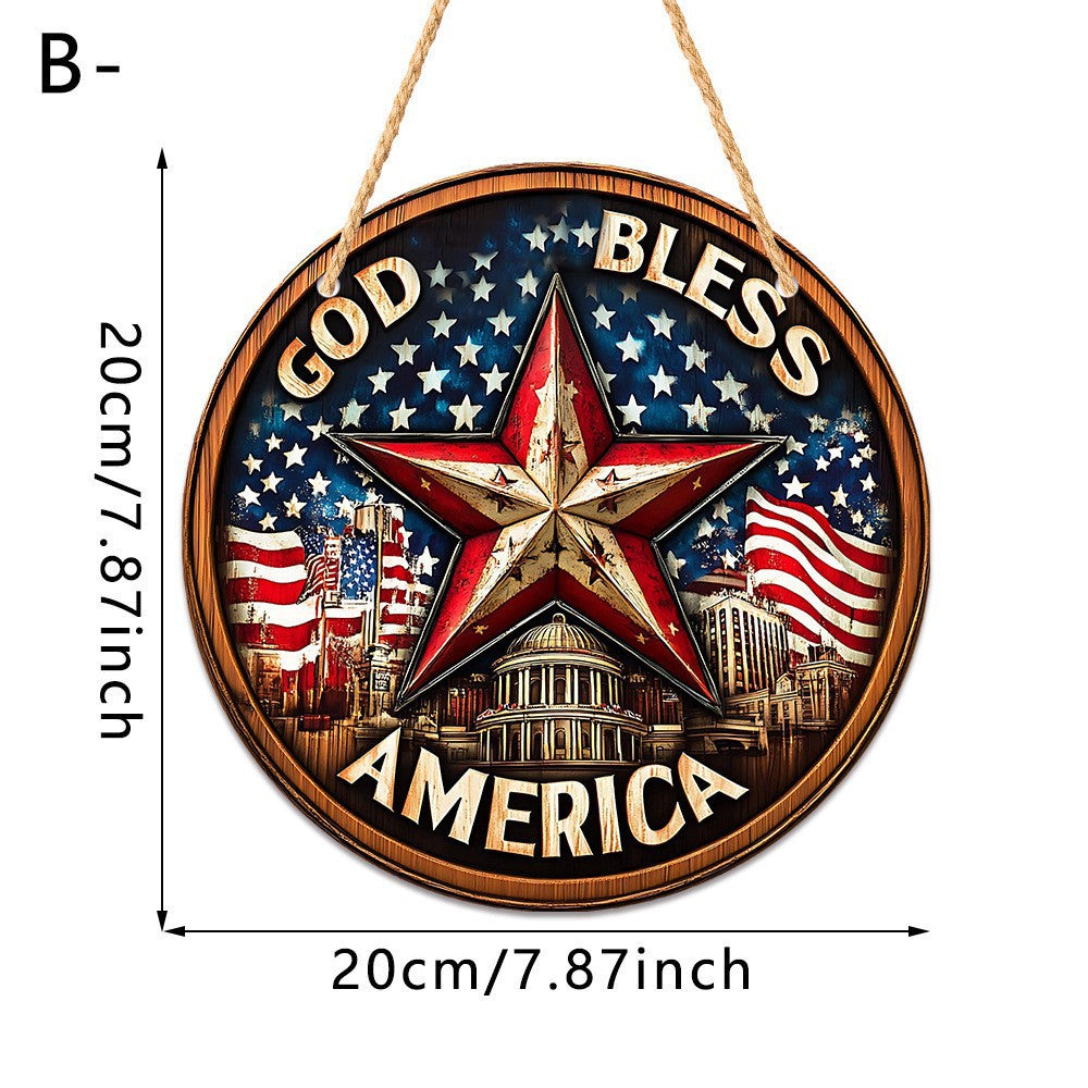 Unisex nan patriotic anniversary commemorative circular resin wall plaque with high-relief eagle Liberty Bell and Statue of Liberty personalization Bowlift