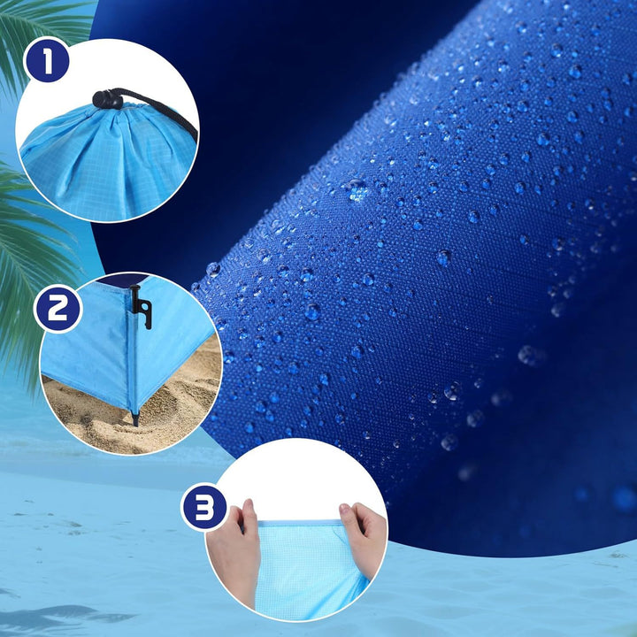 Versatile Sand-Free Beach Mat with Anchor System Bowlift
