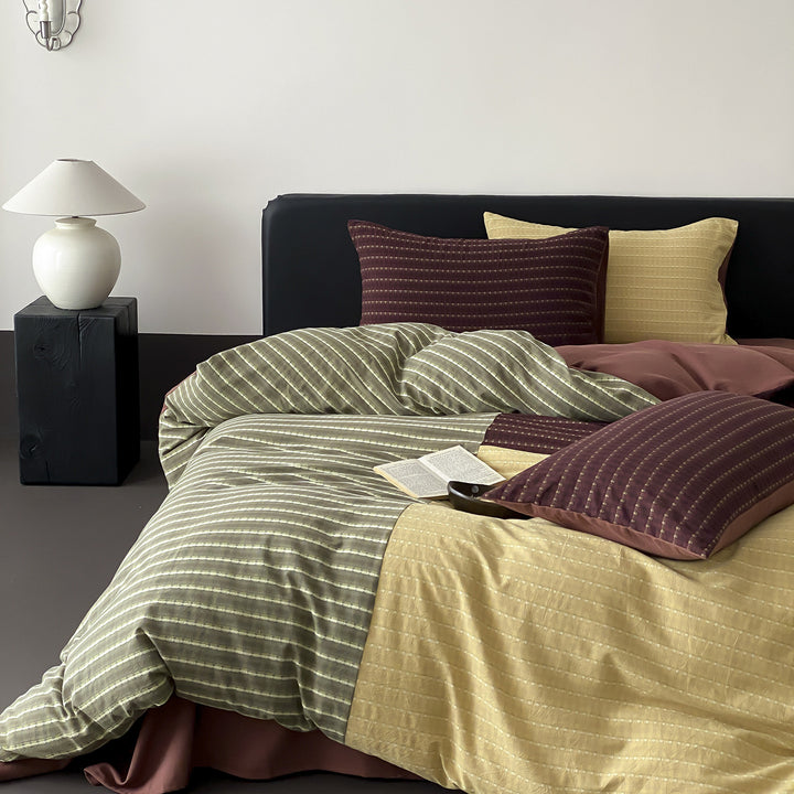 Wende duvet cover set made of cotton jersey with fine quilted texture Bowlift