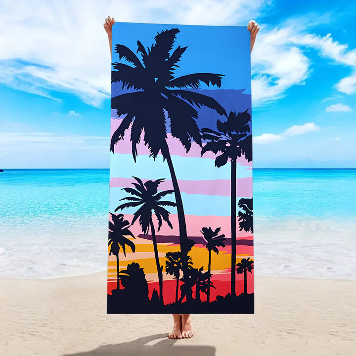 Beach towel with tropical palm leaf pattern Bowlift