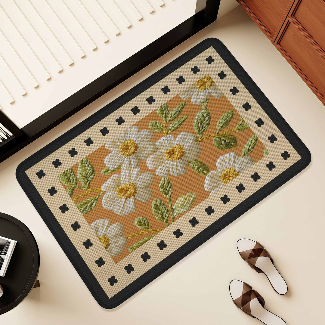 Artistic Floral Design Area Mat Bowlift