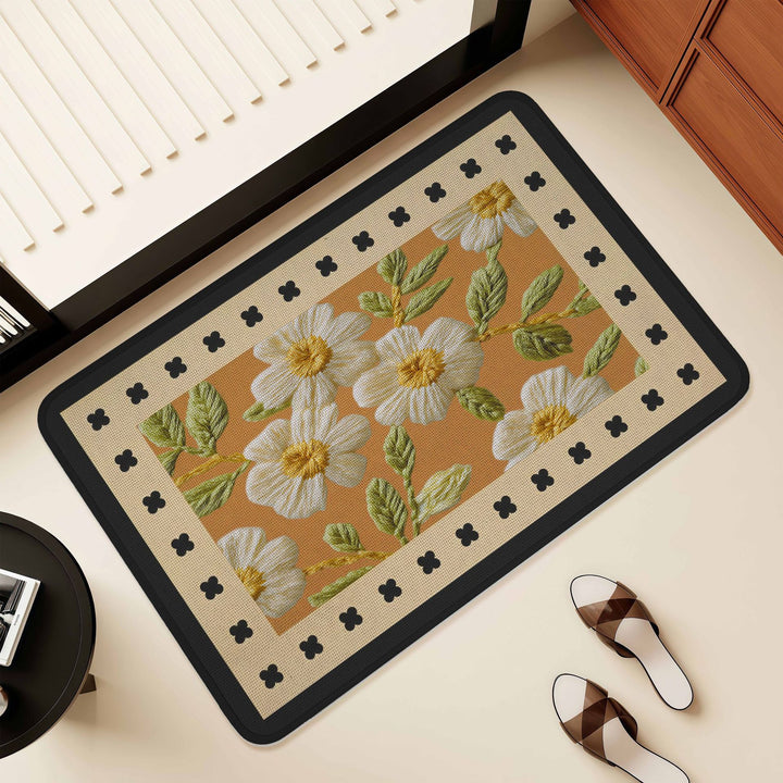 Artistic Floral Design Area Mat Bowlift