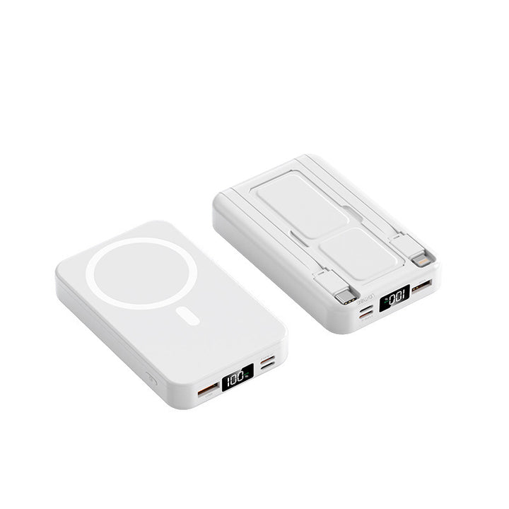 Portable power bank with integrated Qi charging function and digital capacity display Bowlift