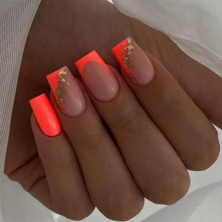 Neon Square-Shaped Acrylic Nail Enhancements Bowlift