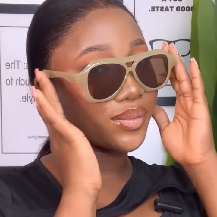 Ladies fashionable sunglasses in innovative design with wide frame Bowlift