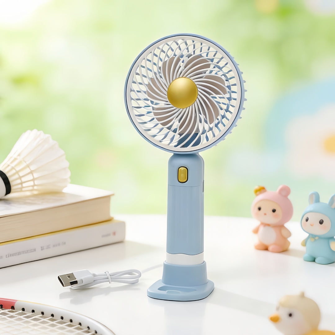 Women Portable Mini Hand Fan with USB Charging Function and Multiple Speed Levels Bowlift
