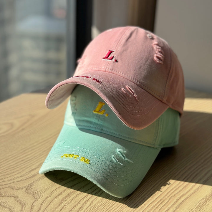 Women's Distressed Cotton Baseball Cap Bowlift