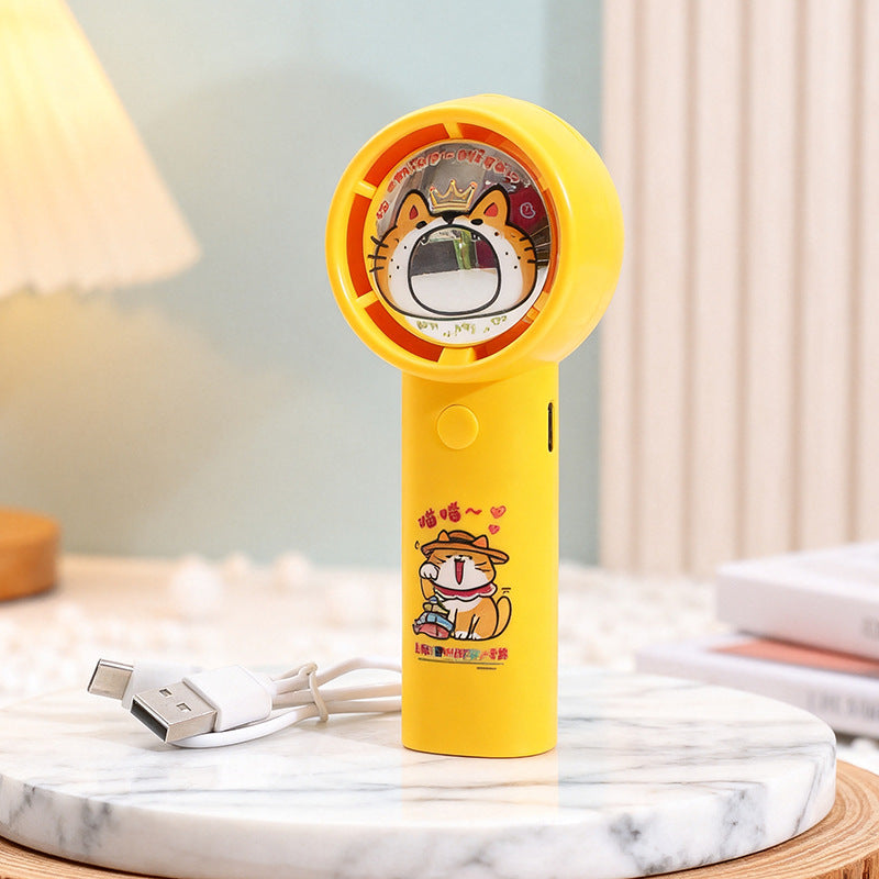 Ladies Portable Hand Fan in Playful Animal Design Bowlift