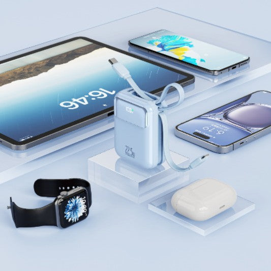 Compact power bank with multifunctional connection and digital charging display Bowlift