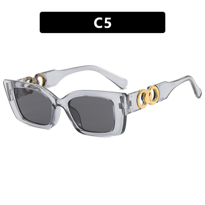 Women's fashionable square sunglasses with golden embellishments Bowlift