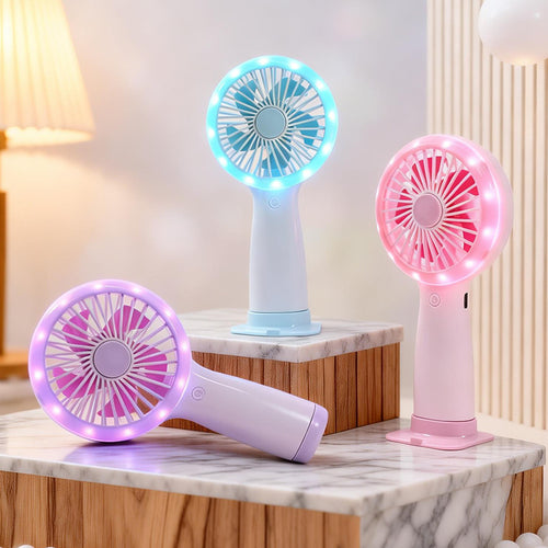 Women's Hand Fan with LED Lighting Bowlift