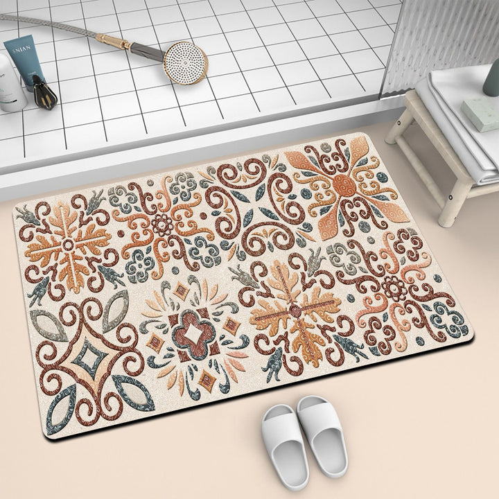 Artistic Mosaic Bath Mat Bowlift