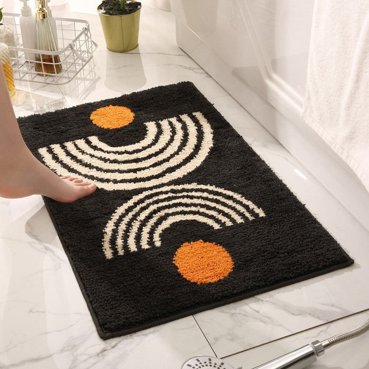 Plush Wave Pattern Bath Mat Bowlift
