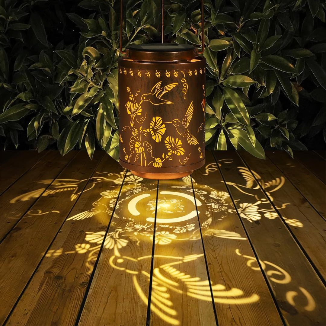 Intricate Metal Shadow Projection Table Lamp With Rechargeable LED Bowlift