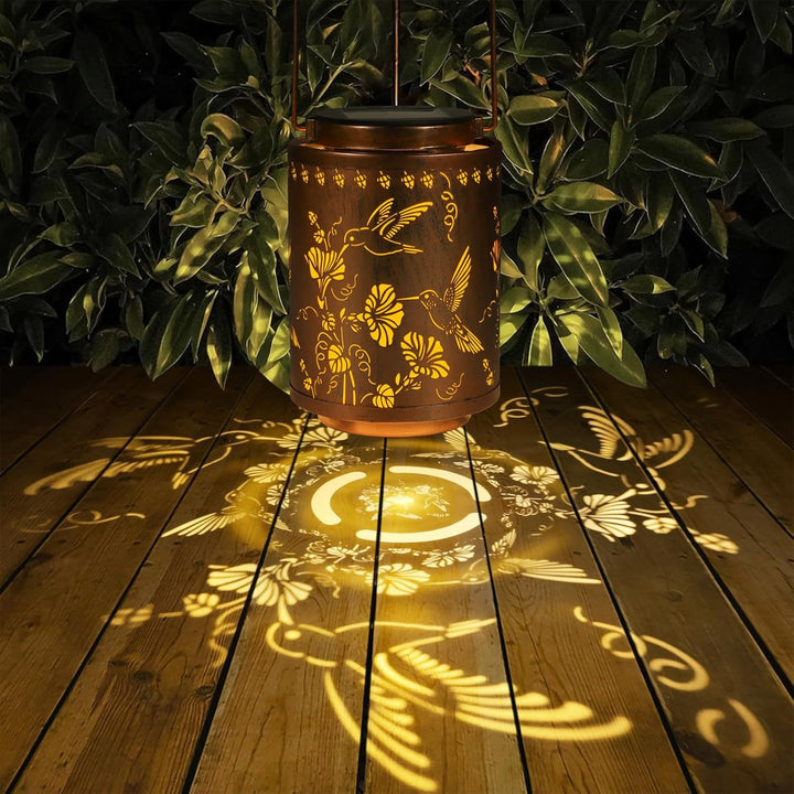Intricate Metal Shadow Projection Table Lamp With Rechargeable LED Bowlift