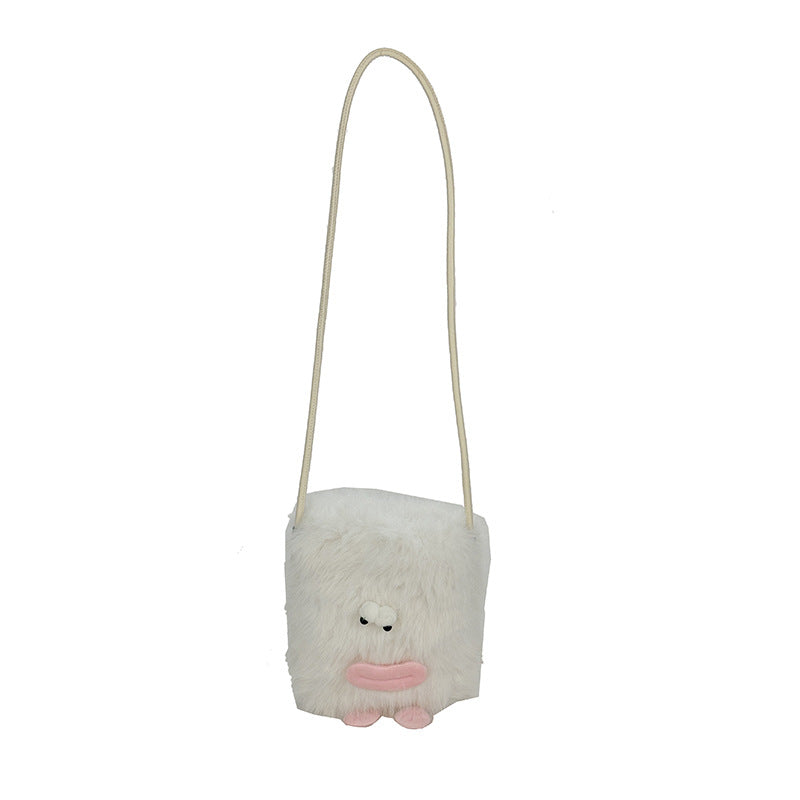 Plush shoulder bag with unique character design Bowlift