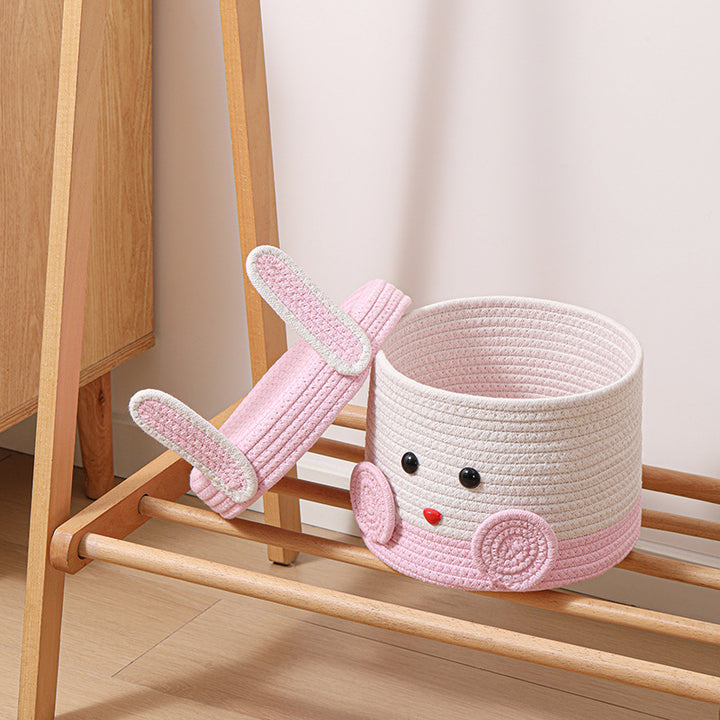 Plush Rabbit Storage Basket Bowlift