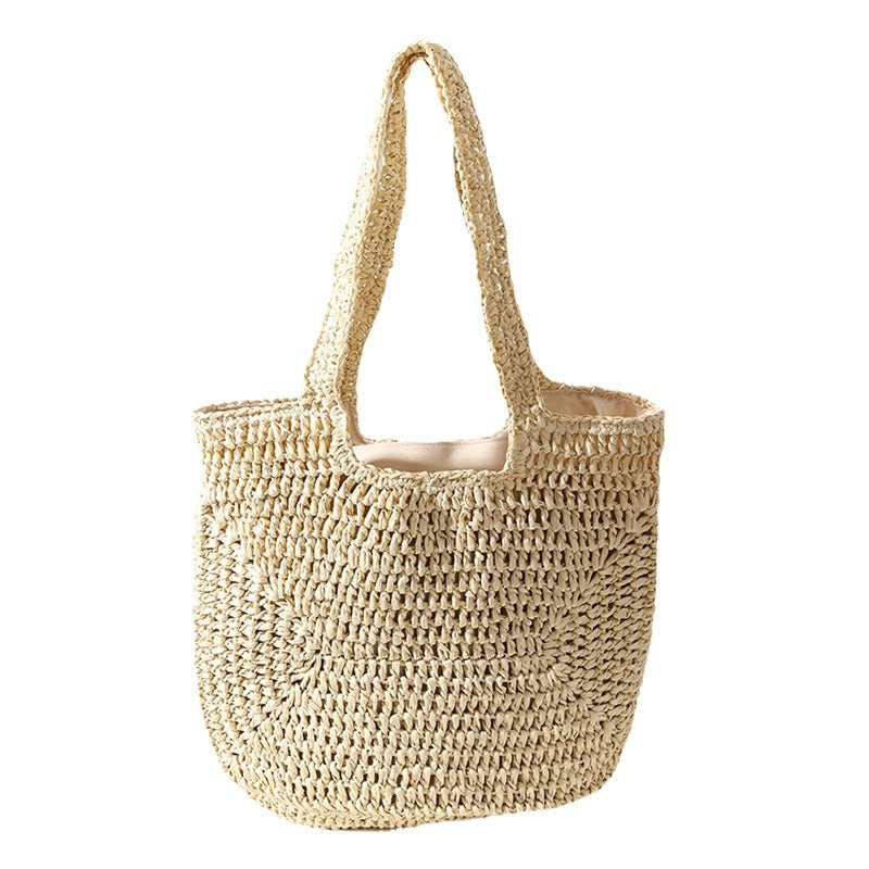 Handmade straw bag with comfortable inner bag Bowlift