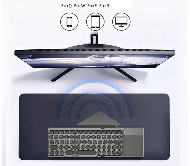 Ultra-Thin Bluetooth Folding Keyboard with Touchpad Bowlift
