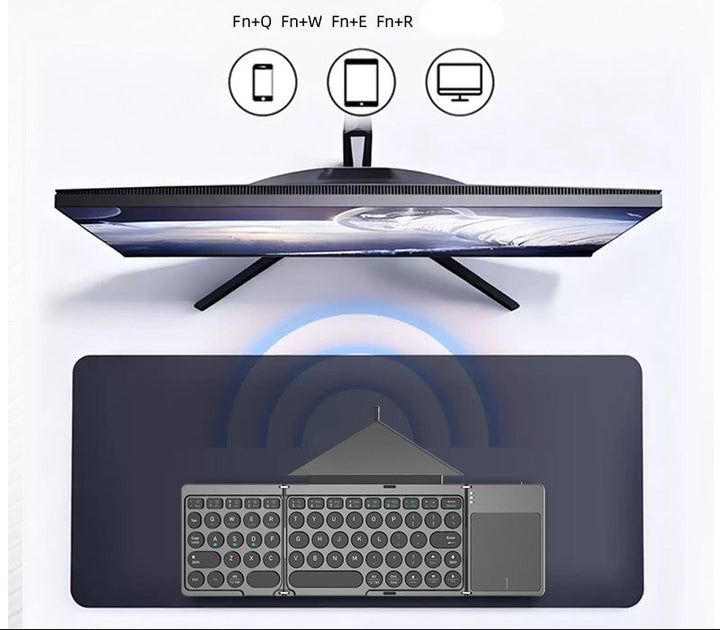 Ultra-Thin Bluetooth Folding Keyboard with Touchpad Bowlift