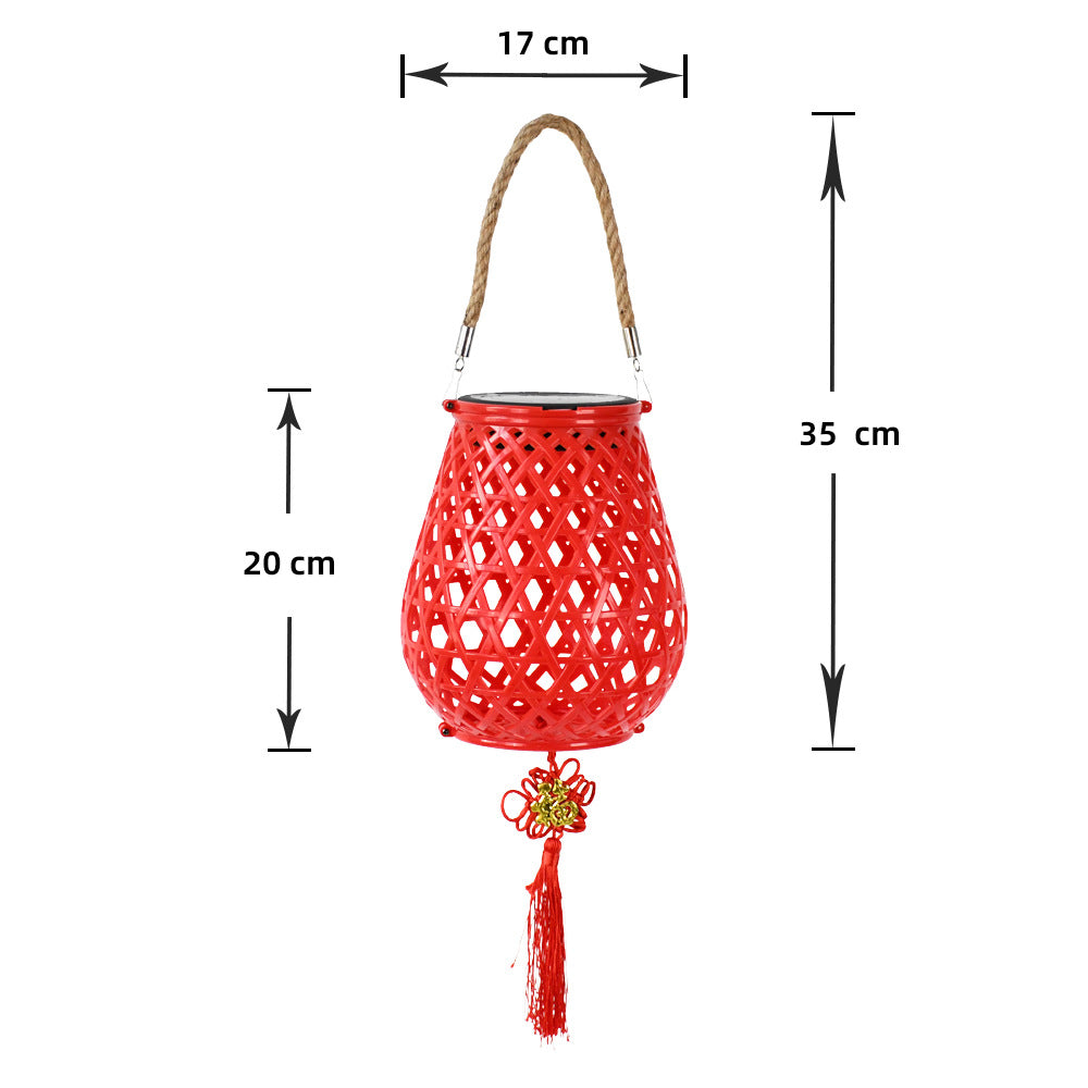 Decorative Woven Lantern With Rope Handle Bowlift