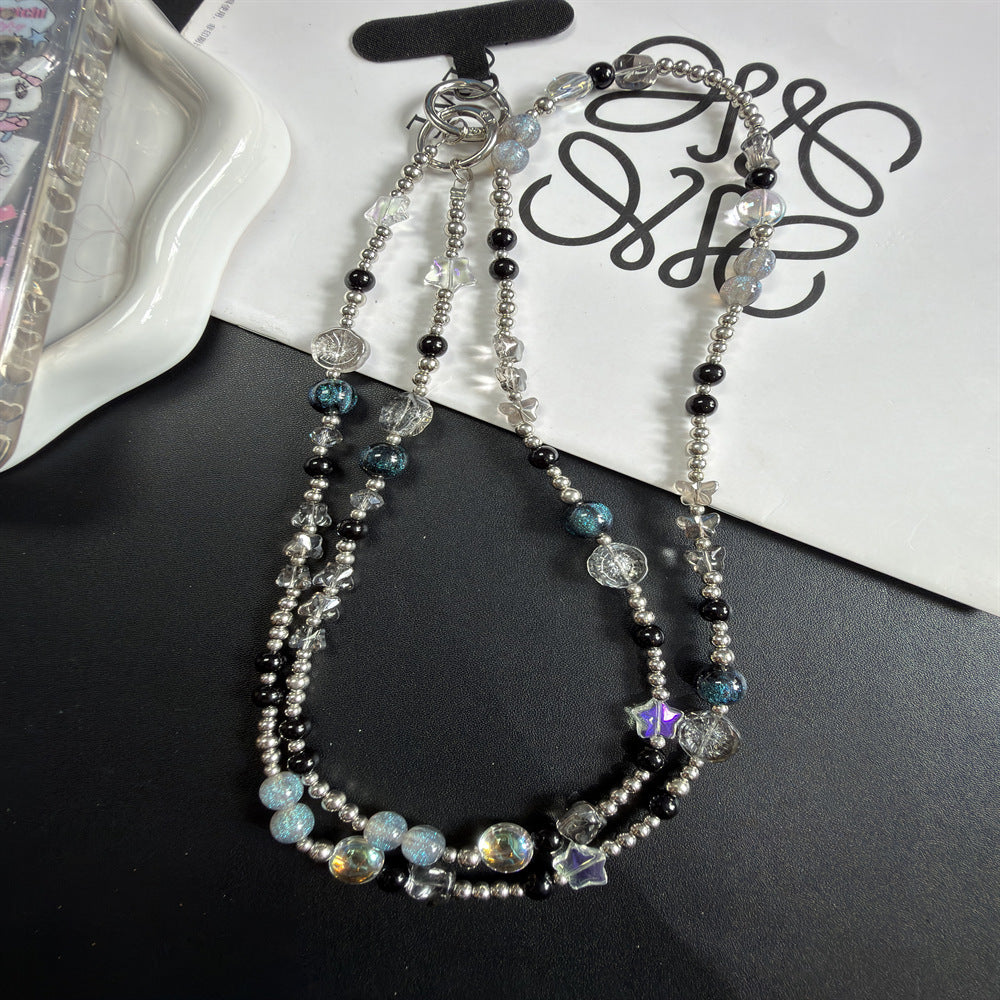 Multi-Strand Beaded Necklace with Charms Bowlift