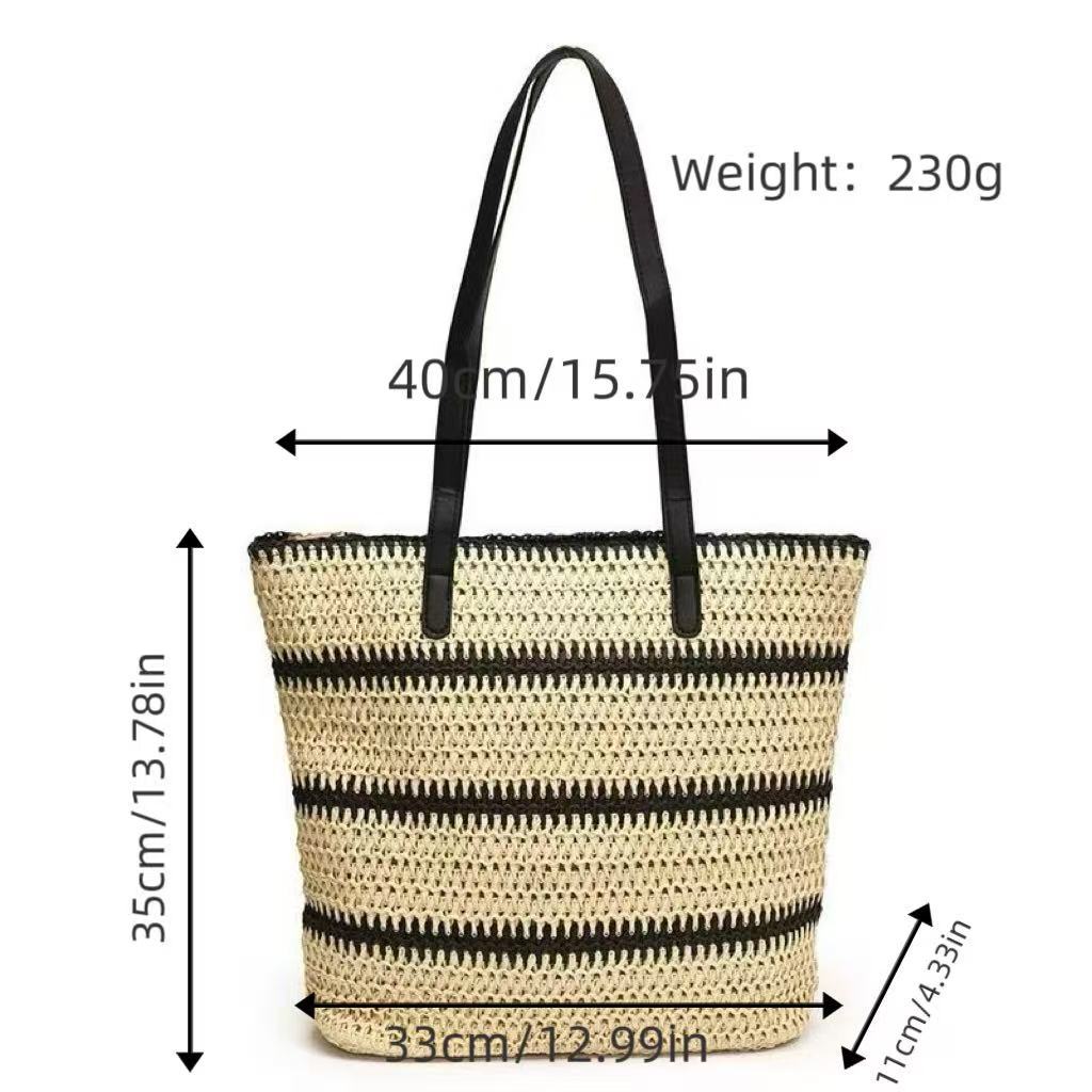 Beach bag with modern stripes and robust carrying straps Bowlift