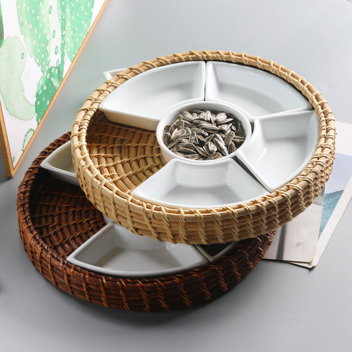 Multi-Compartment Serving Platter Bowlift