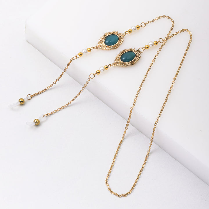 Ornate Eyewear Chain with Gemstone Accents Bowlift