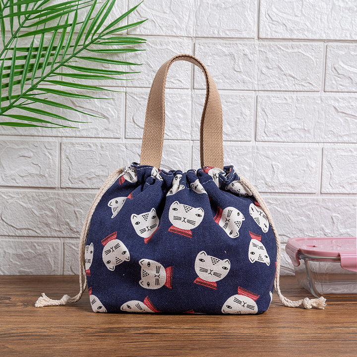 Drawstring Cat-Themed Storage Bag Bowlift