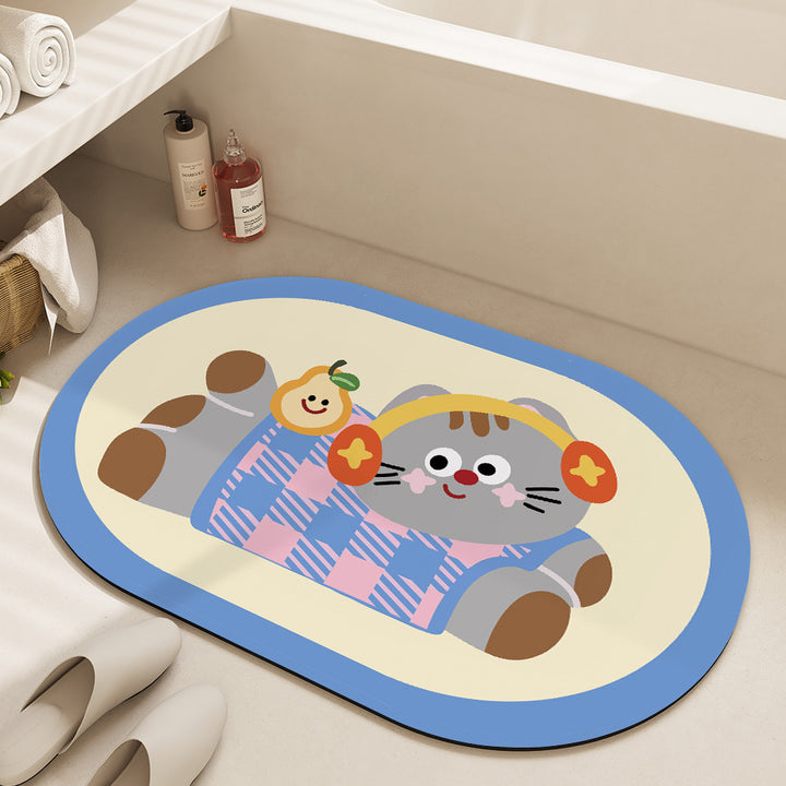 Cute Cartoon Dog Bath Mat Bowlift