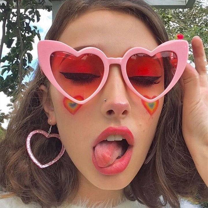 Women's Heart-Shaped Sunglasses with Polarized Lenses and High-Quality Plastic Frame Bowlift