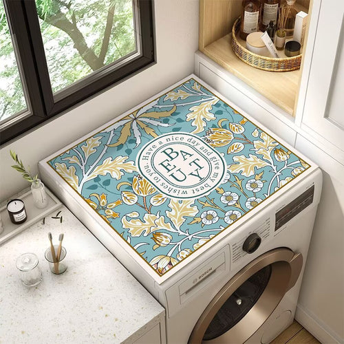 Decorative Floral Laundry Counter Mat Bowlift