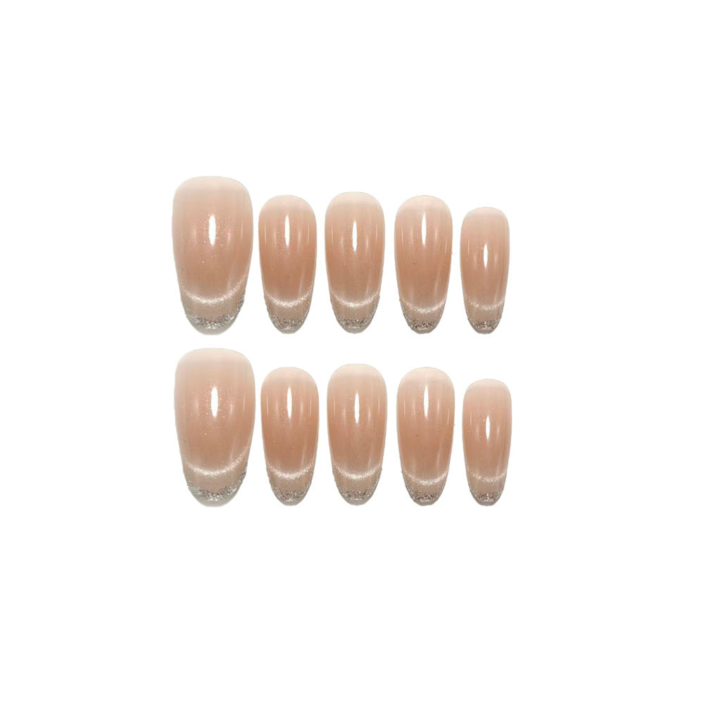 Artificial nails with elegant gloss and glitter accents Bowlift