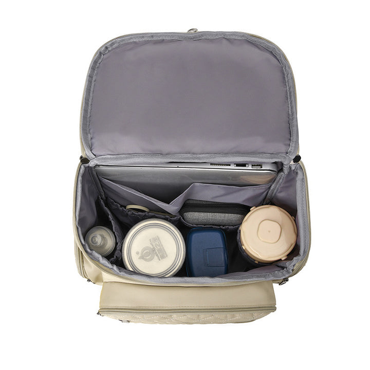Quilted Multi-Compartment Travel Backpack Bowlift