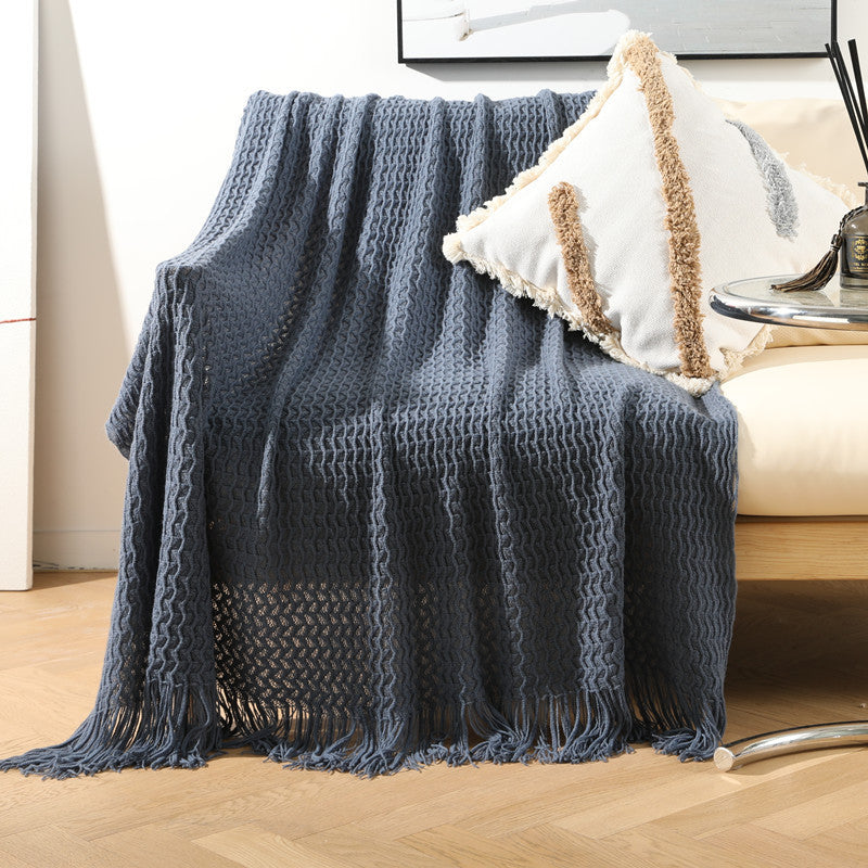 Cozy Knitted Throw Blanket Bowlift