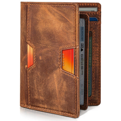 Slim RFID-Blocking Leather Cardholder Bowlift