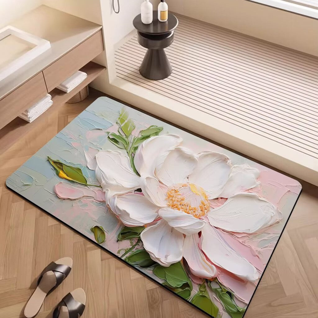 Artistic Floral Pattern Area Mat Bowlift