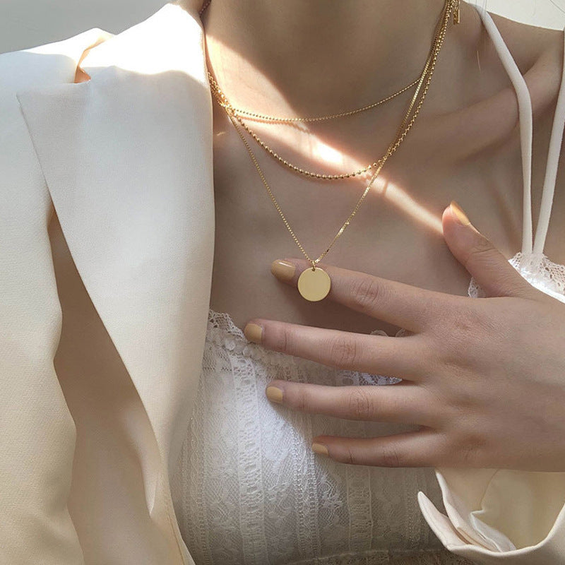 Layered Dainty Pendant Necklace Bowlift