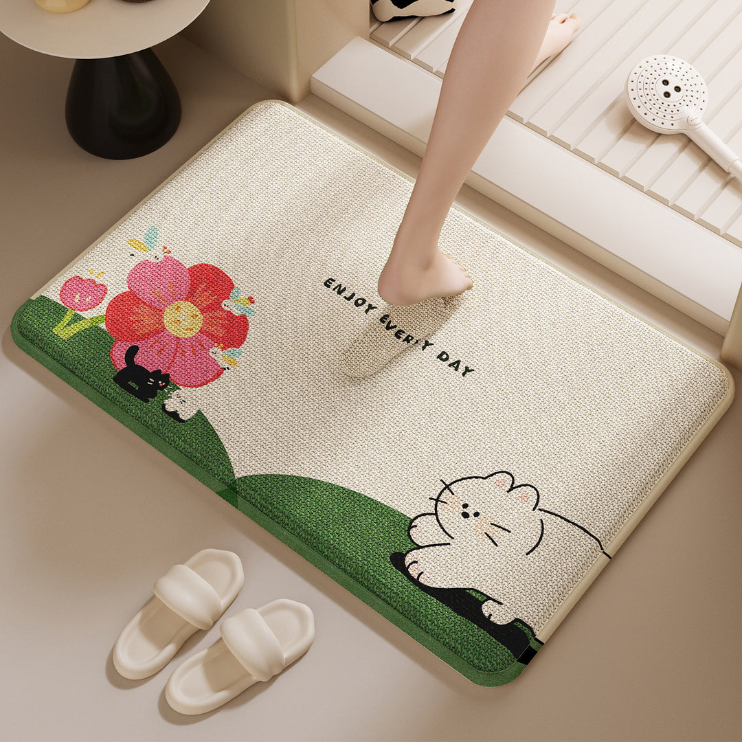 Fun Cat-Themed Bath Mat Bowlift