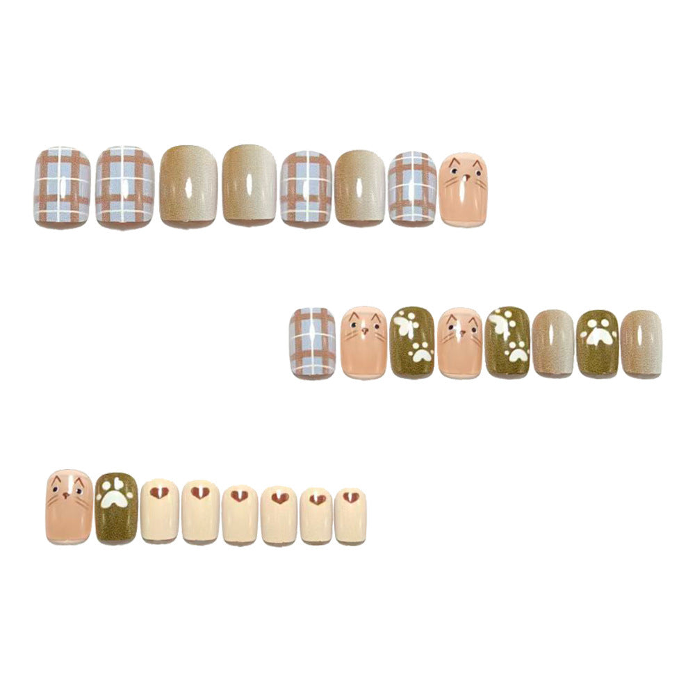 Artificial Nail Set with Playful Animal Designs Bowlift